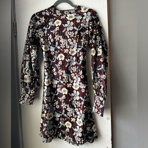 Future Collective Reese Blutstein Womens Size 10 Silky Floral Brown Dress NEW